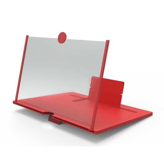 Pull-out Mobile Phone Screen Magnifier 3D Video Desktop Mobile Phone Holder, Size:12 inch(Red) by buy2fix