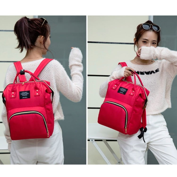 Mummy Bag Large Capacity Multifunctional Backpack Waterproof Baby Bottle Diaper Bag(Red Beige Blue) by buy2fix