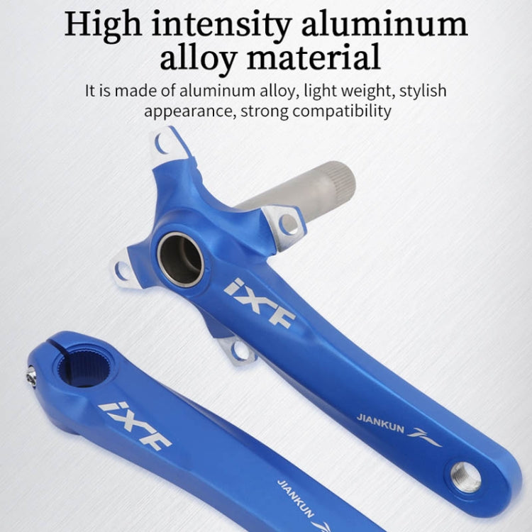 JIANKUN IXF Mountain Bike Hollow Crank Modified, Style:Left and Right Crank+Bottom Bracket(Blue) by buy2fix