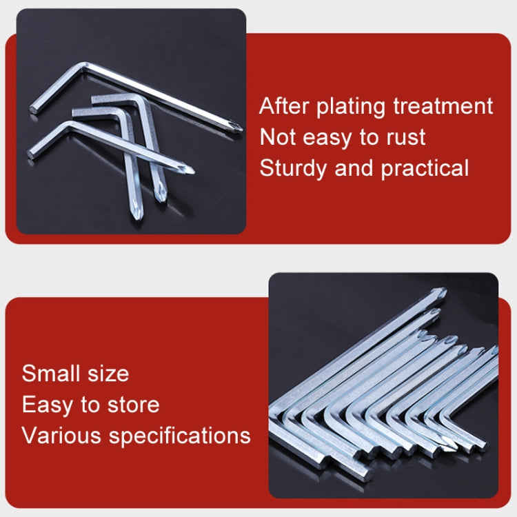 10pcs Screwdriver Hexagonal Wrench Scooter Repair Tools Cross Bit, Specification:5mm, Material:45 Steel by buy2fix
