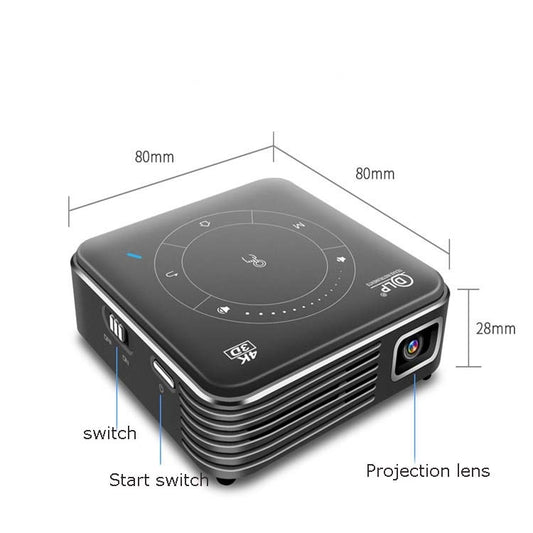 P11 854x480 DLP Mini Smart Projector With Infrared Remote Control, Android 9.0, 2GB+16GB, Support 2.4G/5G WiFi, Bluetooth, TF Card(Silver Gray) by buy2fix