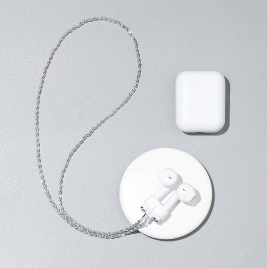 AIRPODS Wireless Headset Anti-lost Chain Strong Magnetic Sleeve Titanium Steel Stainless Steel Color Retention Anti-lost Necklace(Steel Color) by buy2fix