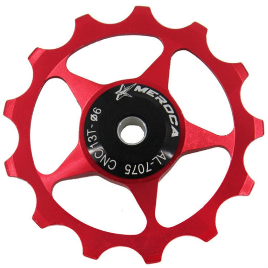 MEROCA Metal Bearings Mountain Bike Road Bike Rear Derailleur Guide Wheel 11T/13T Guide Wheel, Specification:13T, Color:Red by buy2fix