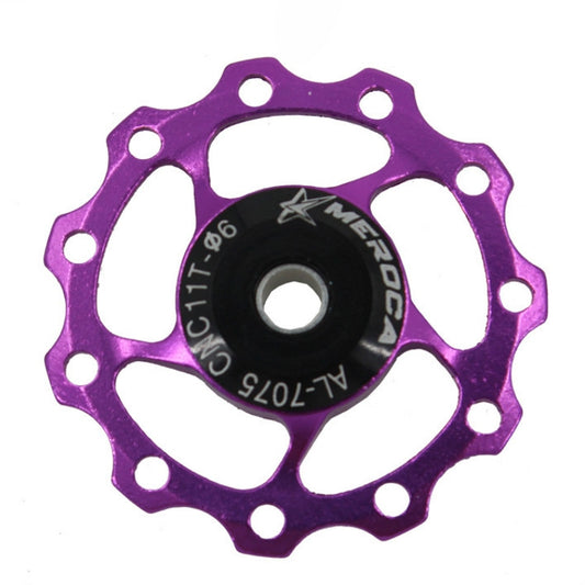 MEROCA Metal Bearings Mountain Bike Road Bike Rear Derailleur Guide Wheel 11T/13T Guide Wheel, Specification:11T, Color:Purple by buy2fix