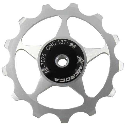 MEROCA Metal Bearings Mountain Bike Road Bike Rear Derailleur Guide Wheel 11T/13T Guide Wheel, Specification:13T, Color:Silver by buy2fix