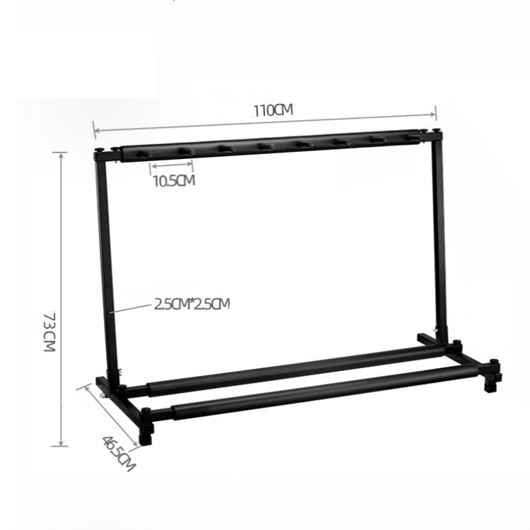 Foldable Long Metal Guitar Display Stand Shelf, Specification:Seven Racks by buy2fix