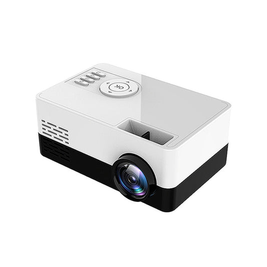 S261/J16 Home Mini HD 1080P Portable LED Projector, Support TF Card / AV / U Disk, Plug Specification:EU Plug(White Black) by buy2fix