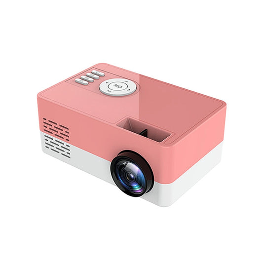 S261/J16 Home Mini HD 1080P Portable LED Projector, Support TF Card / AV / U Disk, Plug Specification:UK Plug(Pink White) by buy2fix
