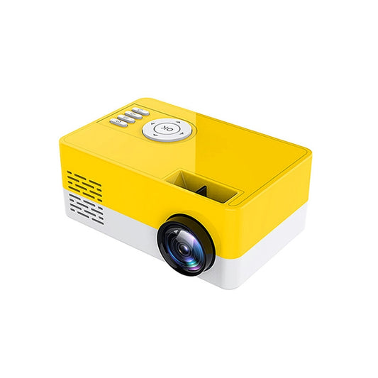 S261/J16 Home Mini HD 1080P Portable LED Projector, Support TF Card / AV / U Disk, Plug Specification:UK Plug(Yellow White) by buy2fix