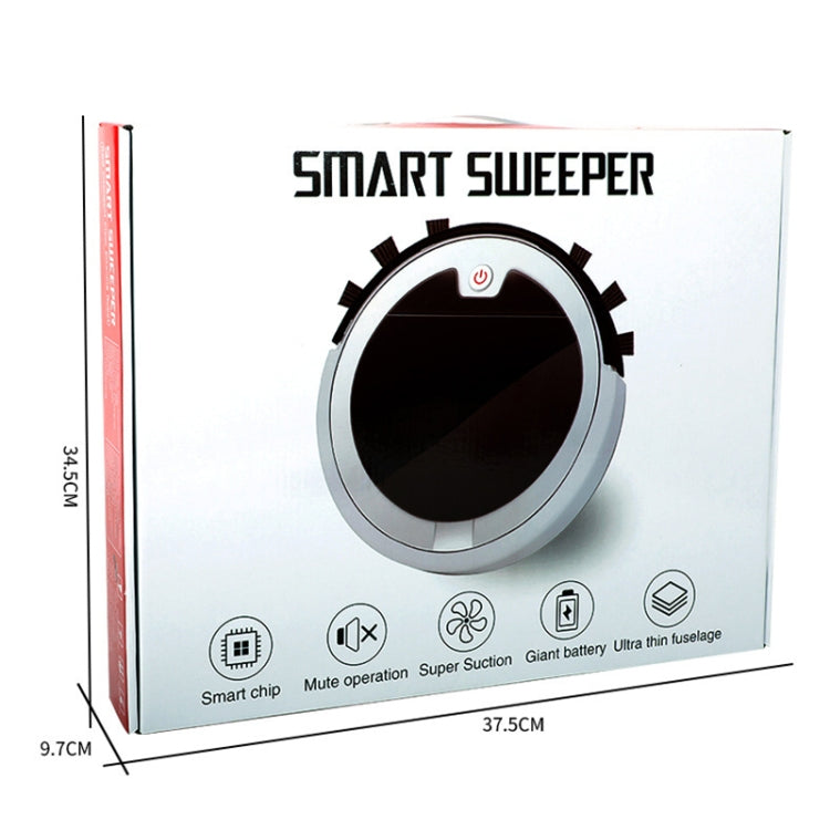 Home Smart Sweeping Robot Planning Route Remote Control Large Suction Cleaner Sweeper(White Black) by buy2fix