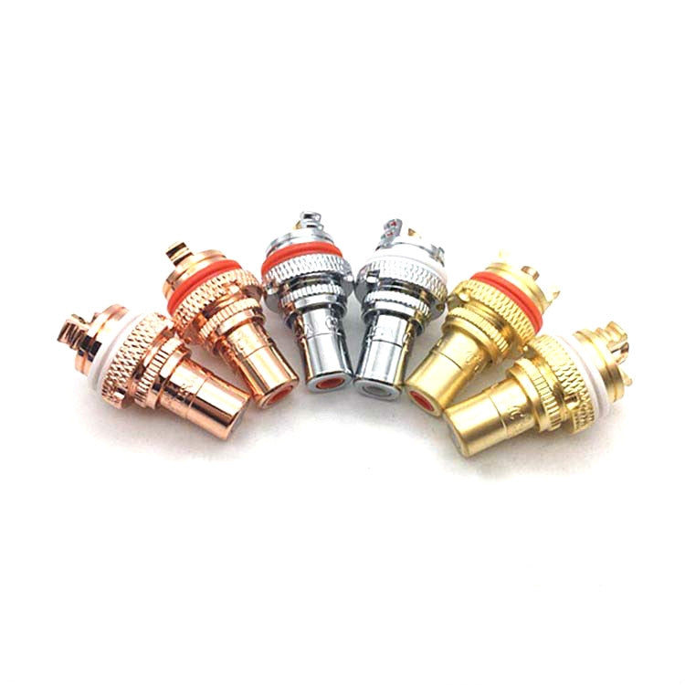 4 PCS / 2 Pairs CMC Copper RCA Female Audio Power Amplifier AV Audio Lotus Socket Terminal(Copper Plated) by buy2fix