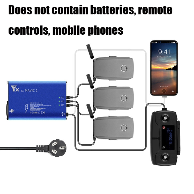 YX For DJI MAVIC 2 Aluminum Alloy Charger with Switch, Plug Type:US Plug by buy2fix