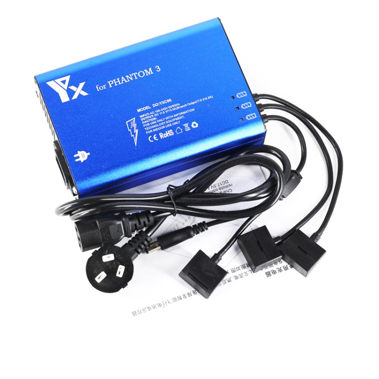 4 in 1 Parallel Power Hub Intelligent Battery Controller Charger for DJI Phantom 3 Standard SE FPV Drone, Plug Type:AU Plug by buy2fix