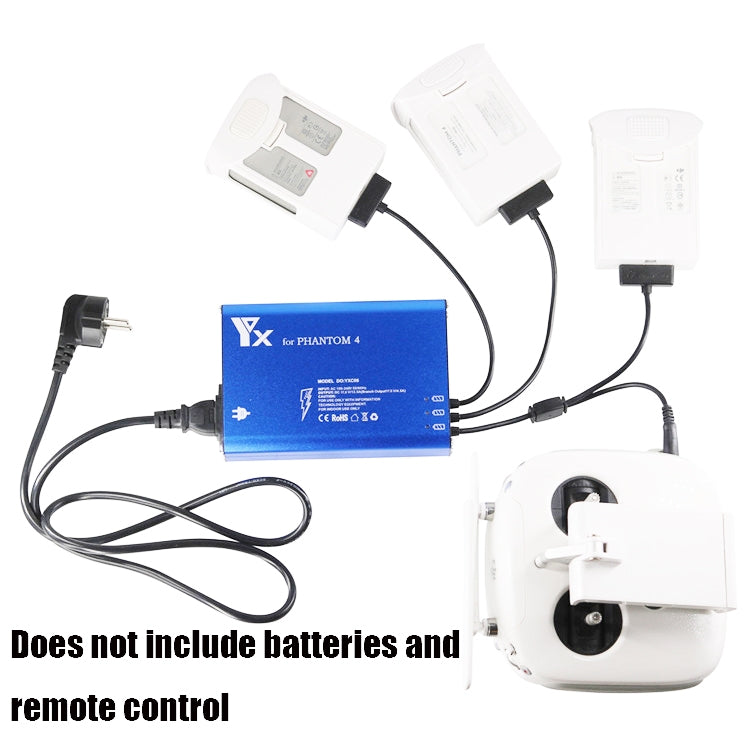 For DJI Phantom 4 Pro Advanced+ Charger 4 in 1 Hub Intelligent Battery Controller Charger, Plug Type:EU Plug by buy2fix