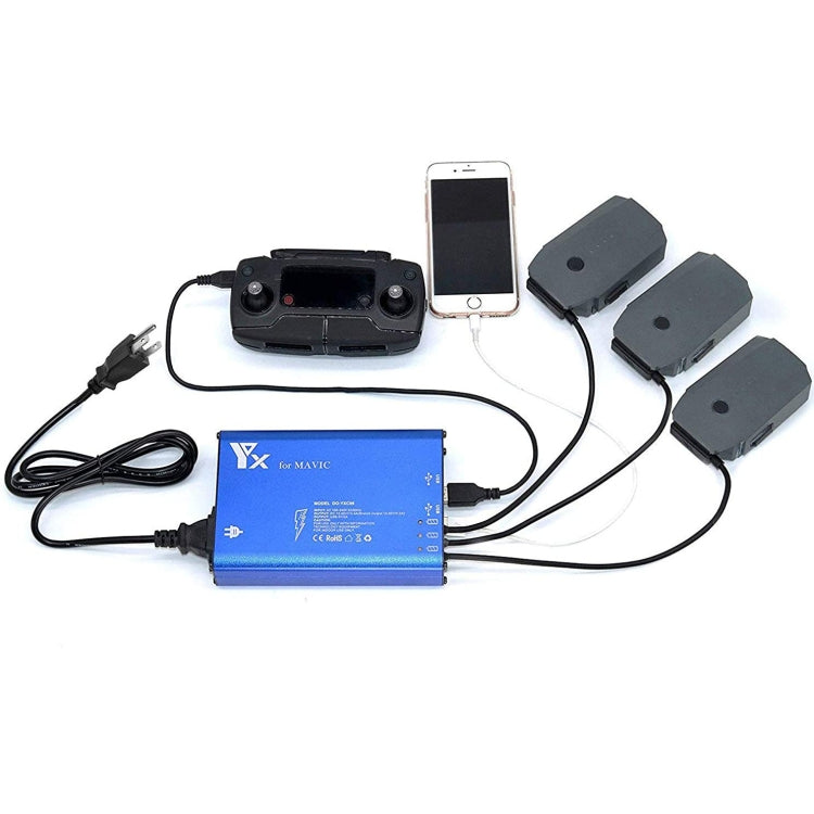 For DJI MAVIC Pro Aluminum Alloy 5 in 1 Hub Intelligent Battery Controller Charger, Plug Type:US Plug by buy2fix