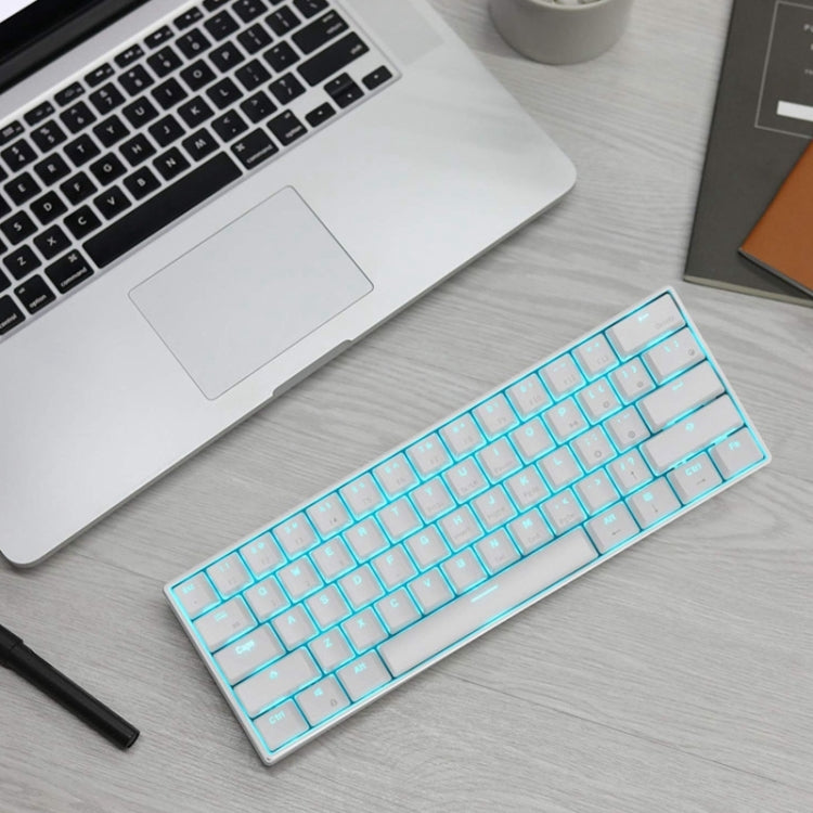 RK61 61 Keys Bluetooth / 2.4G Wireless / USB Wired Three Modes Tablet Mobile Gaming Mechanical Keyboard, Cable Length: 1.5m, Style:Green Shaft(Black) by buy2fix