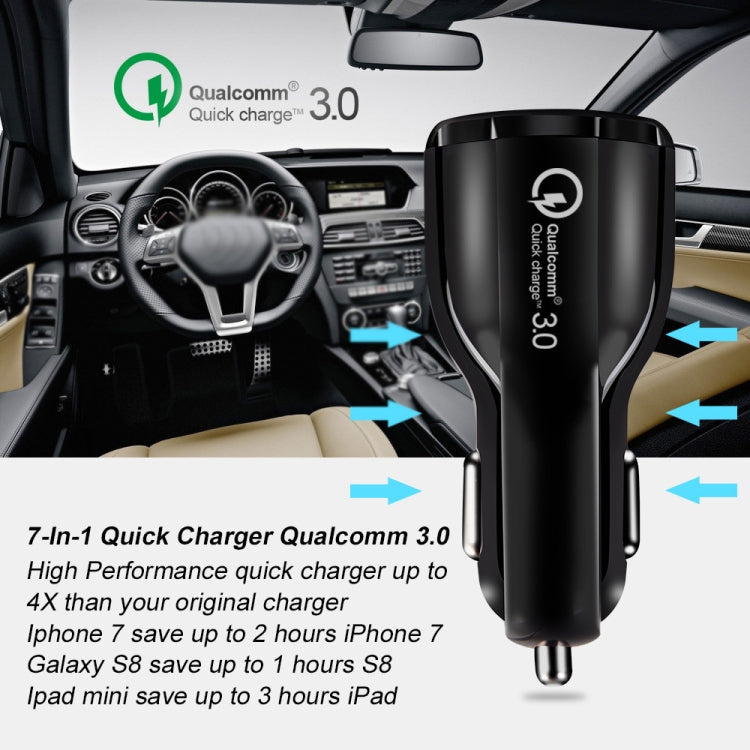 2 PCS QC3.0+3.1A Car Charger Dual USB 6A Halo Wine Bottle Fast Charge Car Charger(Classic White) by buy2fix