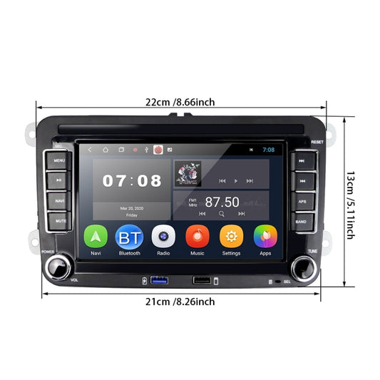 Suitable for Volkswagen 7-inch Car Multimedia Player Navigation Bluetooth Reversing Integrated Machine Android 10.0, Specification: 1+16G by buy2fix