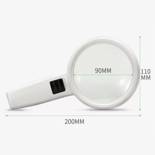 Handheld High-definition Lens with LED Light Reading and Maintenance Magnifying Glass for the Elderly, Style:110mm 30 Times Double Lens by buy2fix