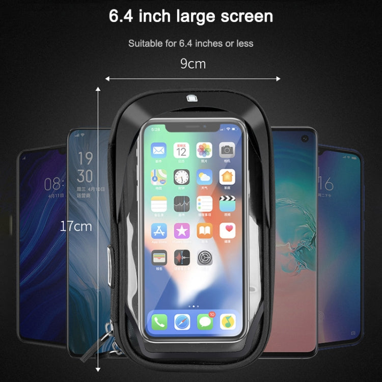 Mountain Bike Card Holder Touch Screen Mobile Phone Holder Motorcycle Electric Vehicle Waterproof Navigation Bracket Shade Mobile Phone Holder, Style:Handlebars(Black) by buy2fix