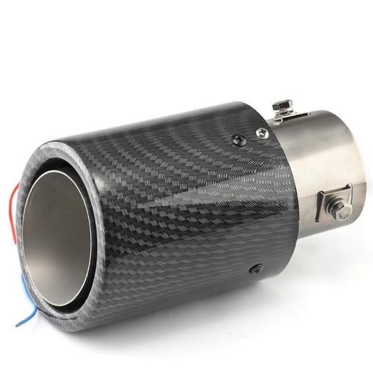 Car Modification Carbon Fiber Luminous Tail Throat LED Lights Modified Car Exhaust Pipe Spitfire Tail Throat, Style:Curling(Red) by buy2fix
