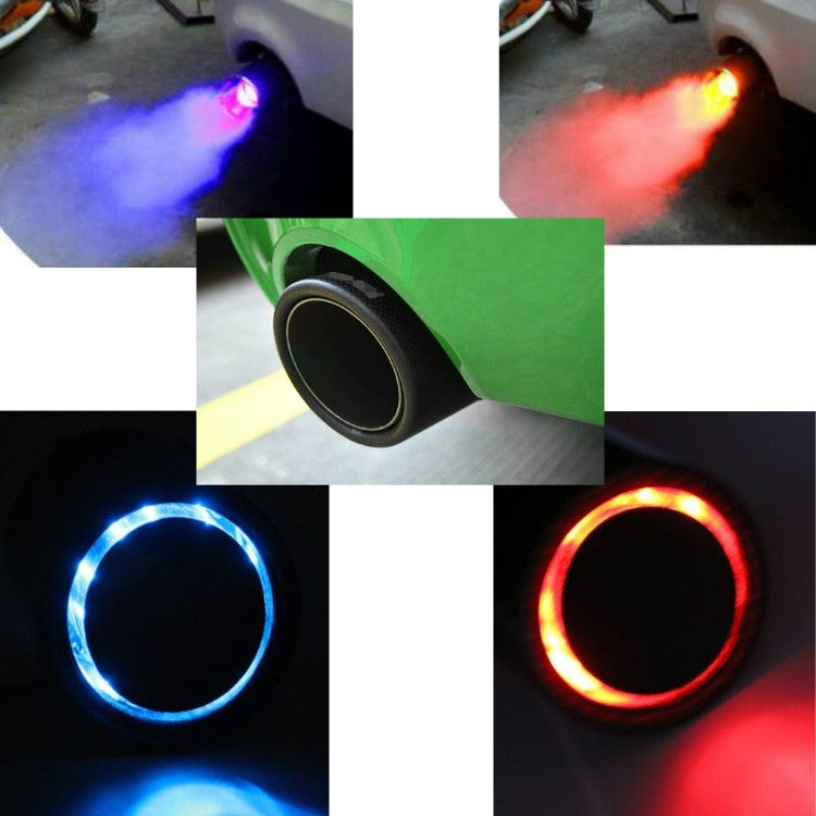 Car Modification Carbon Fiber Luminous Tail Throat LED Lights Modified Car Exhaust Pipe Spitfire Tail Throat, Style:Curling(Red) by buy2fix