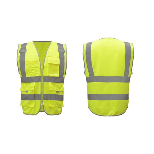 Multi-pockets Safety Vest Reflective Workwear Clothing, Size:M-Chest 112cm(Yellow) by buy2fix