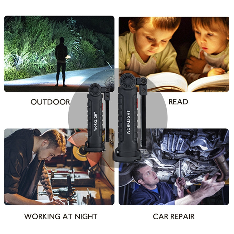 Handheld Movable Work Lights USB Charging Multi-functional and Folding Emergency COB LED Lights, Size:14.8 x 4.7cm(Black) by buy2fix