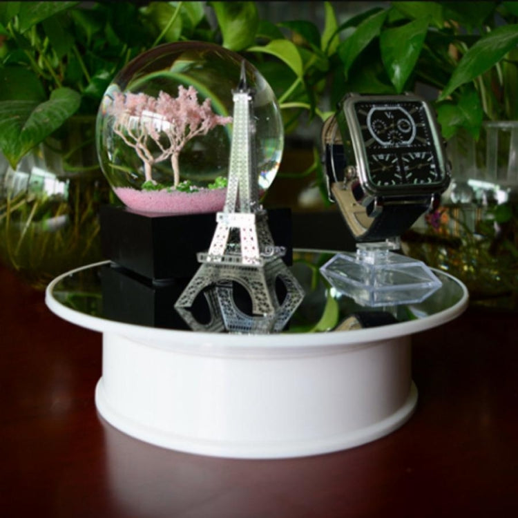 30cm 360 Degree Electric Rotating Turntable Display Stand Mirror Top Video Shooting Props Turntable for Photography, Load 4kg (White) by buy2fix