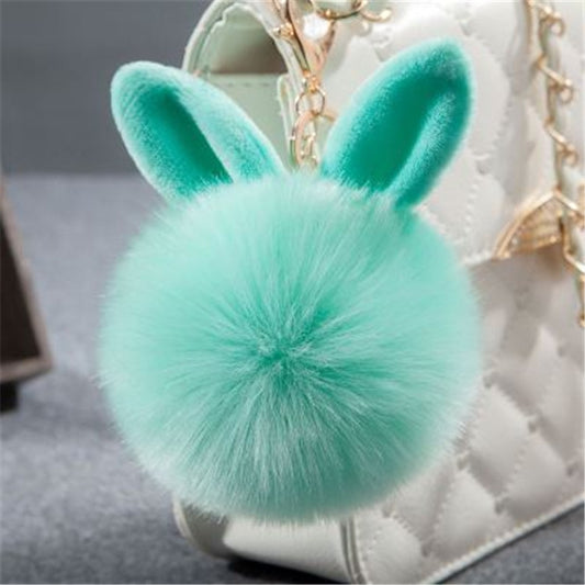 Fur Pom Keychains Fake Rabbit Fur Ball Keychain(green) by buy2fix