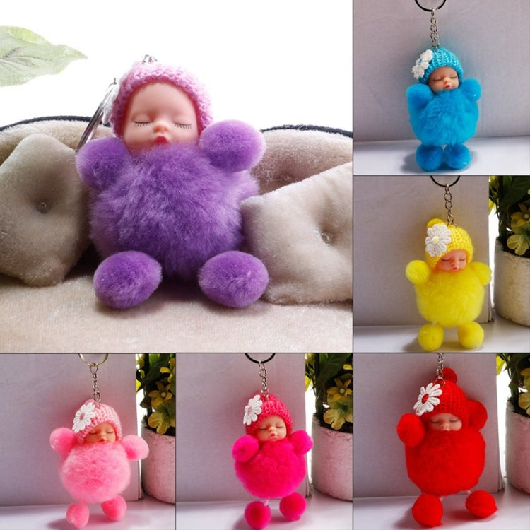 Sleeping Baby Doll Ball Key Chain Car Keyring Holder Bag Pendant Charm Keychain(Pink) by buy2fix