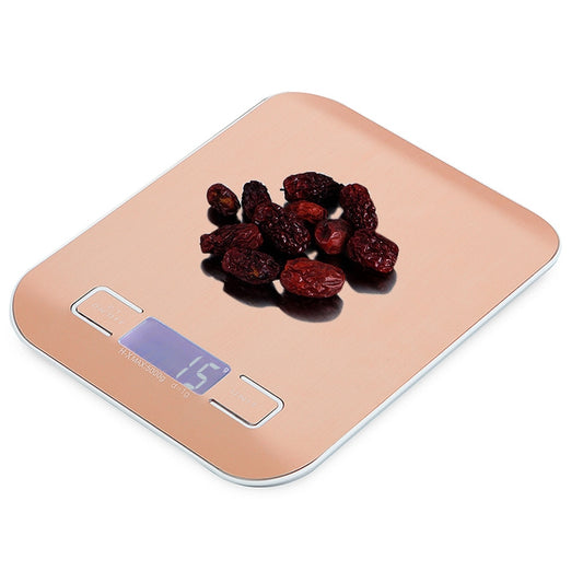BOH-2012 Digital Multi-function Stainless Steel Food Kitchen Scale with LCD Display, Specification: 5kg/1g (Rose Gold) by buy2fix