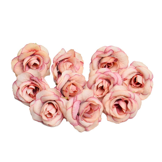 10 Sets 4cm Artificial Flower Silk Rose Flower Head for Wedding Party Home Decoration(Milk White) by buy2fix