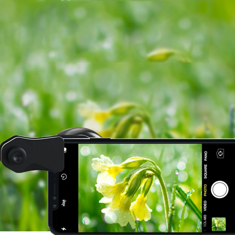 APEXEL APL-HD52IN1WM 2 in 1 Distortion-free HD 120-degree Wide-angle + 10X Macro Universal SLR External Mobile Phone Lens Set(Telephoto Clip) by APEXEL