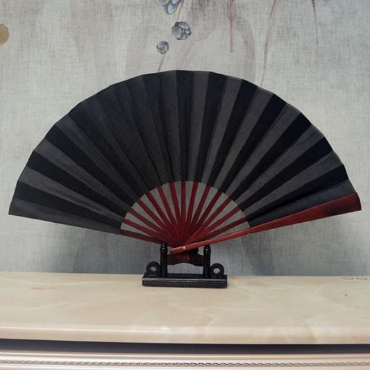 8 inch Pure Color Blank Silk Cloth Folding Fan Chinese Style Calligraphy Painting Fan(Black) by buy2fix