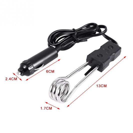 Portable 12V/24V Electric Car Boiled Immersion Water Heater Traveling Camping Picnic, Voltage:12V(Black) by buy2fix
