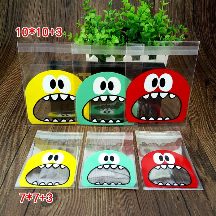 100 PCS Cute Big Teech Mouth Monster Plastic Bag Wedding Birthday Cookie Candy Gift OPP Packaging Bags, Gift Bag Size:10x10cm(Red) by buy2fix