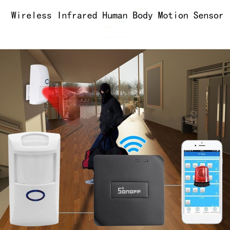 CT60 PIR2 Wireless Infrared Detector Human Body Motion Sensor Wall-Mounted for Smart Home Security Alarm Smart Remote (EU Plug) by Sonoff