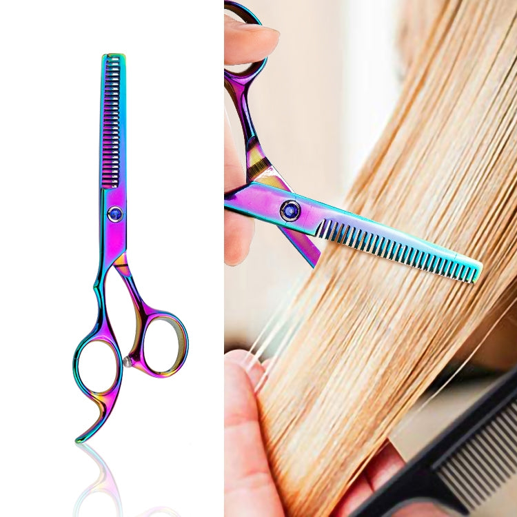 Professional Hair Cutting Scissor Hairdressing Kit Thinning Scissors Barber(Blue Thinning(SXLC-604T)) by buy2fix