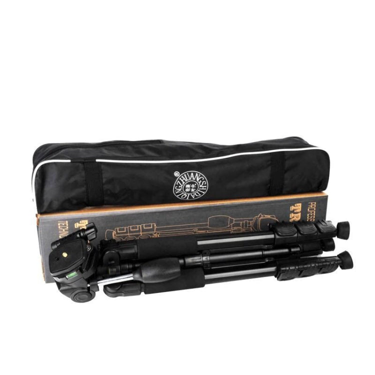 Q111 4-Section Folding Legs Live Broadcast Aluminum Alloy Tripod Mount with Three-dimensional Damping Tripod Heads(Black) by buy2fix