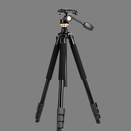 Q338 4-Section Folding Legs Live Broadcast Aluminum Alloy Tripod Mount With Three-dimensional Head by buy2fix