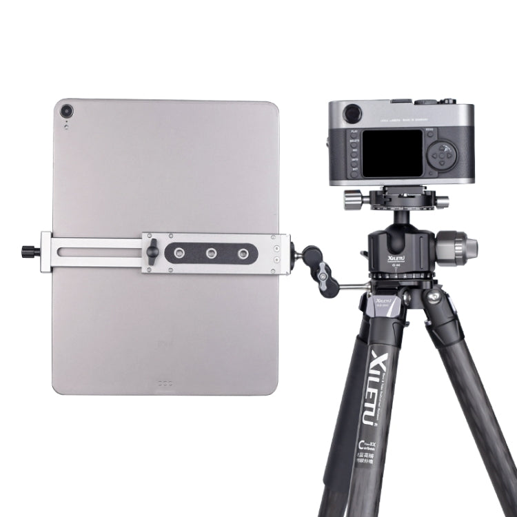 Xiletu Xj15 Live Broadcast Desktop Full Metal Tripod Mount Tablet Pc Phone Clamp With 1/4 Inch Screw Holes & Cold Shoe Base(Silver Grey) by Xiletu