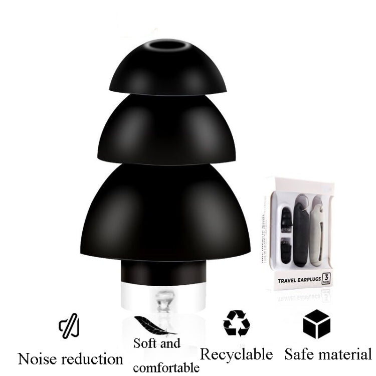 Anti-Noise Sleep Earplugs Silicone Soundproof Earplugs Industrial Noise Cancelling Silent Earplugs(Black) by buy2fix