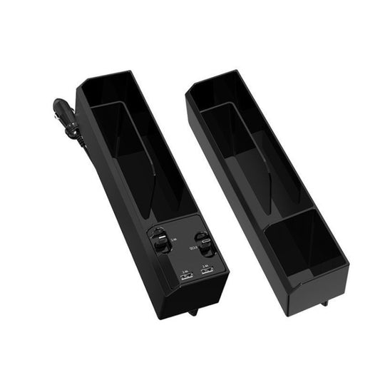 Car Seat Storage Box With Cable Car USB Charger, Style:2-wire + Storage Box by buy2fix