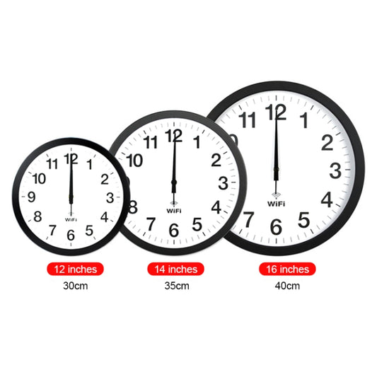 Smart Network Automatic Time Synchronization Wifi Wall Clock Modern Minimalist Silent Living Room Clock, Size:14 inch(White) by buy2fix