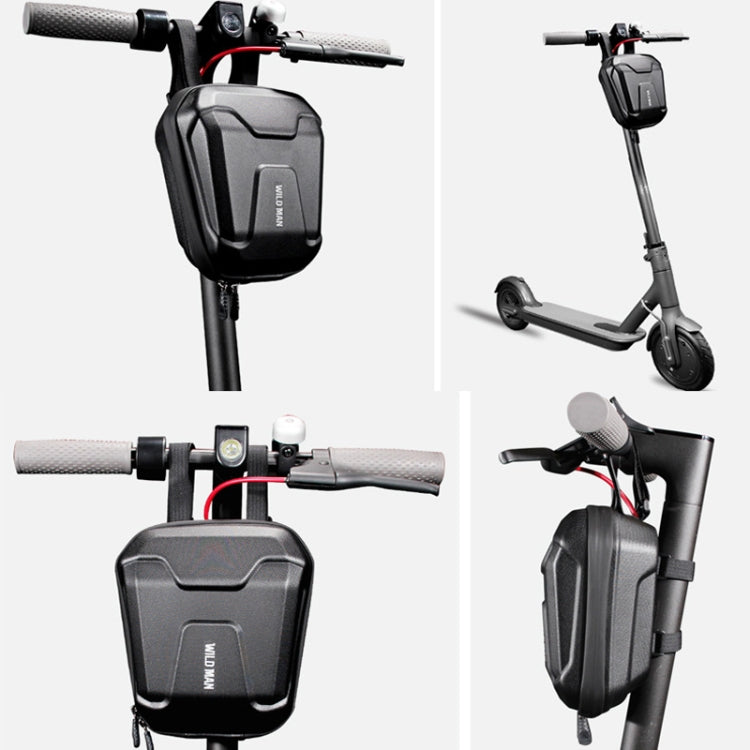 Wild Man Ts9 For Scooter / Bicycle Universal Waterproof Pu + Eva Hard Shell Front Bag with Reflective Warning, Capacity: 2.5l by WILD MAN