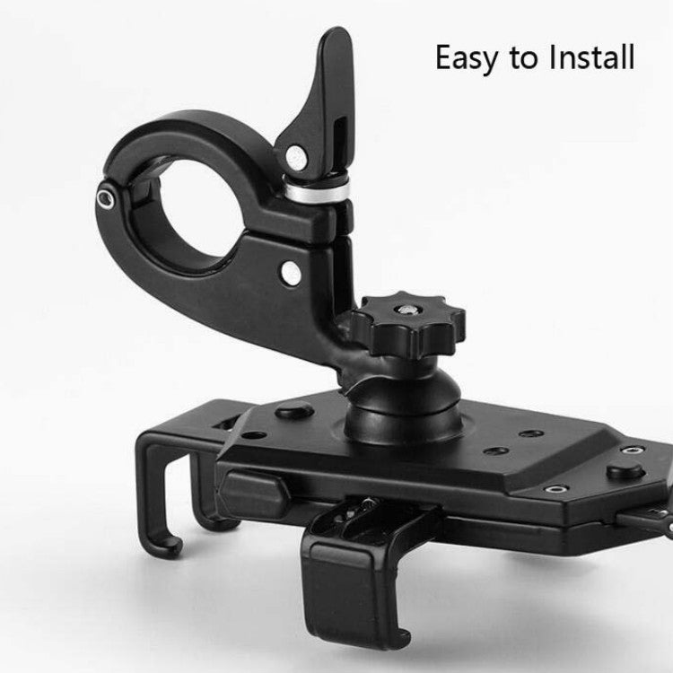 Bicycle Mobile Phone Holder Can Rotate And Adjust Fixed Aluminum Alloy Bracket Automatic Grab Bracket, Style:Handlebar Installation(Silver) by buy2fix