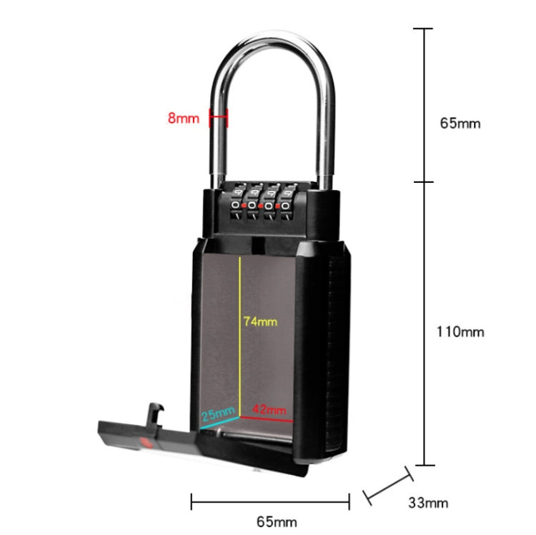 Password Key Box Household Wall-Mounted Decoration Site Password Box(Black) by buy2fix