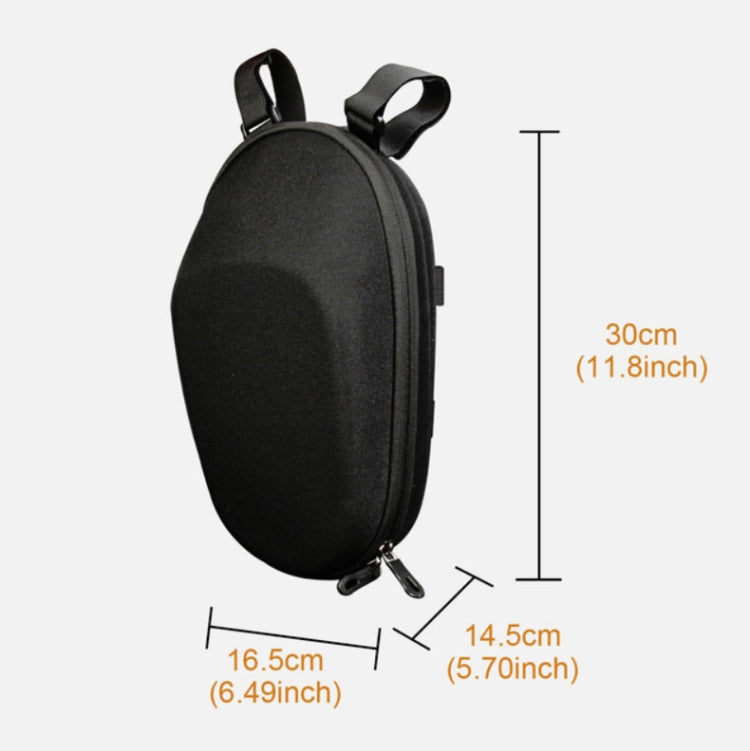 For Xiaomi No.9 Electric Scooter PU Leather Waterproof EVA Hard Shell Bag Electric Folding Car Front Bag, Size:30 x 16.5 x 14.5cm(Gray) by buy2fix