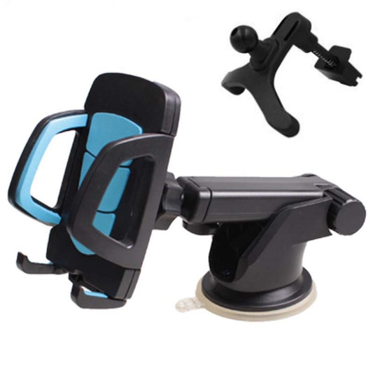 Car Phone Holder Car Air Outlet Mobile Phone Holder Suction Cup Navigation Instrument Panel General, Style:3 in 1(Blue) by buy2fix
